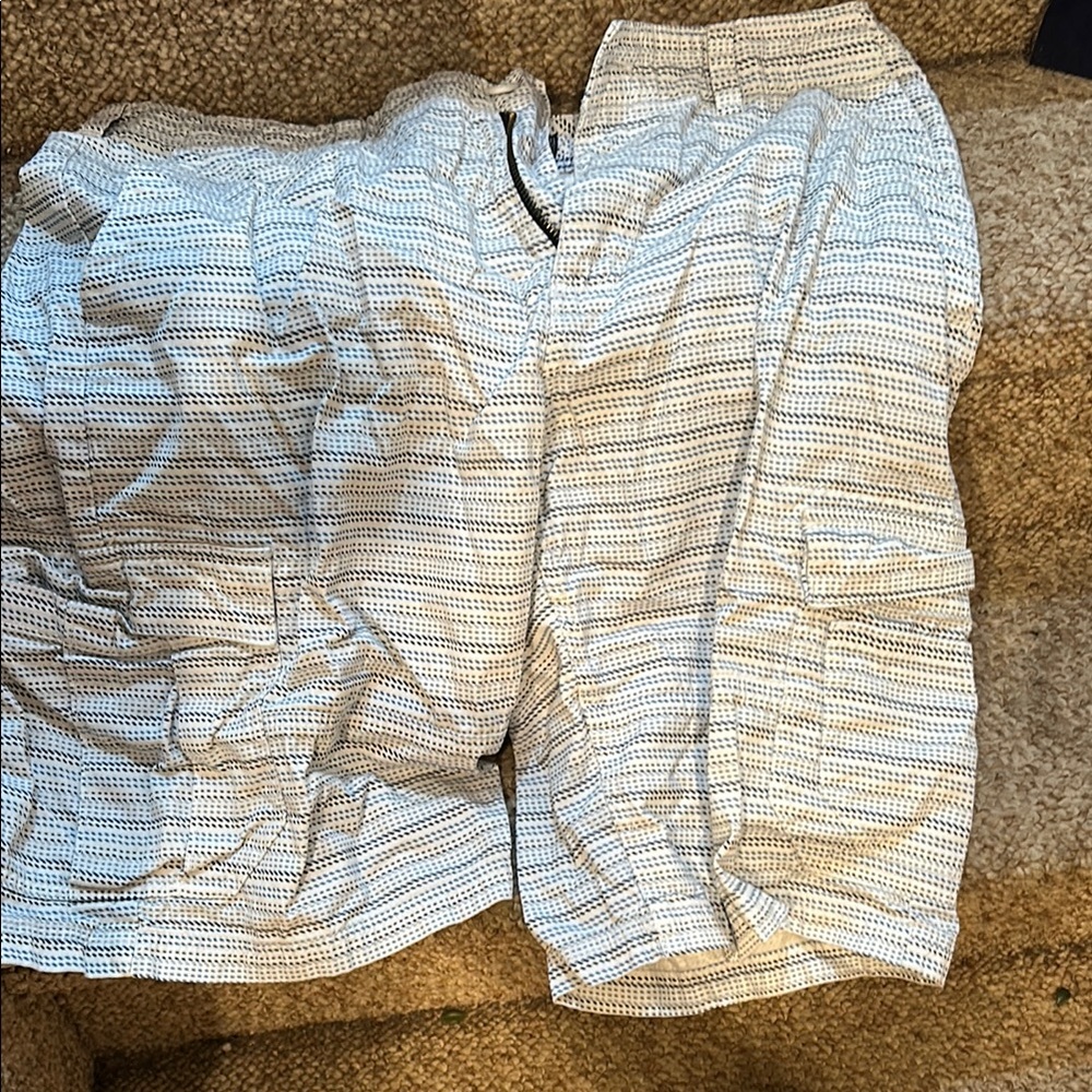 American Rag White and Black Cargo Shorts